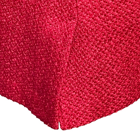 Anthropologie Moulinette Soeurs Red Boucle Tweed Wool. Blend Pencil Skirt Size 6 - Picture 6 of 10